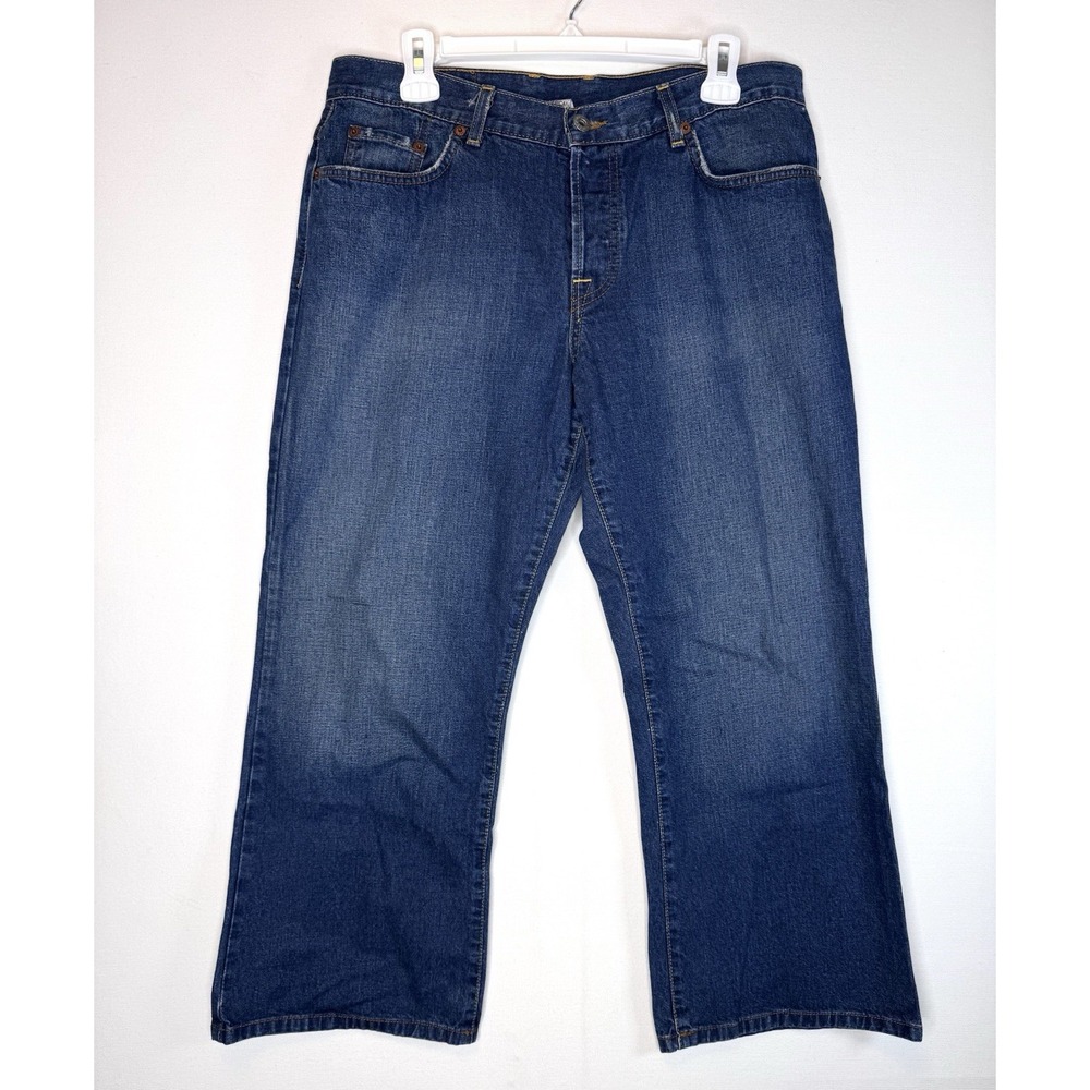 Lucky Brand Jeans Women Size 12/31 Easy Rider Crop Denim Button Fly Y2K, 33x25